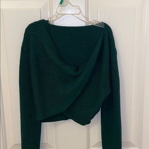 Super cute cross cross cropped sweater
